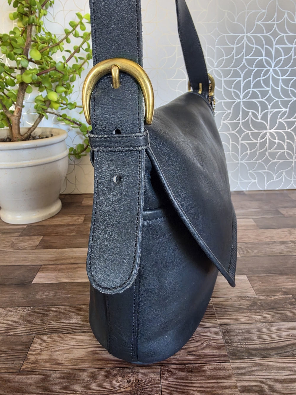Vintage Coach Fletcher Bag Blue (Style #4150
